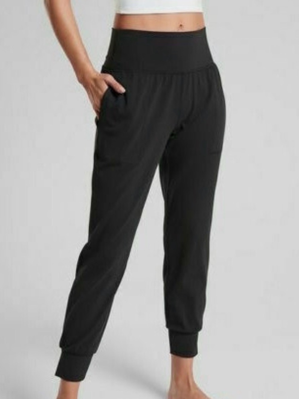 Athleta Black High-Waist Track Joggers Medium